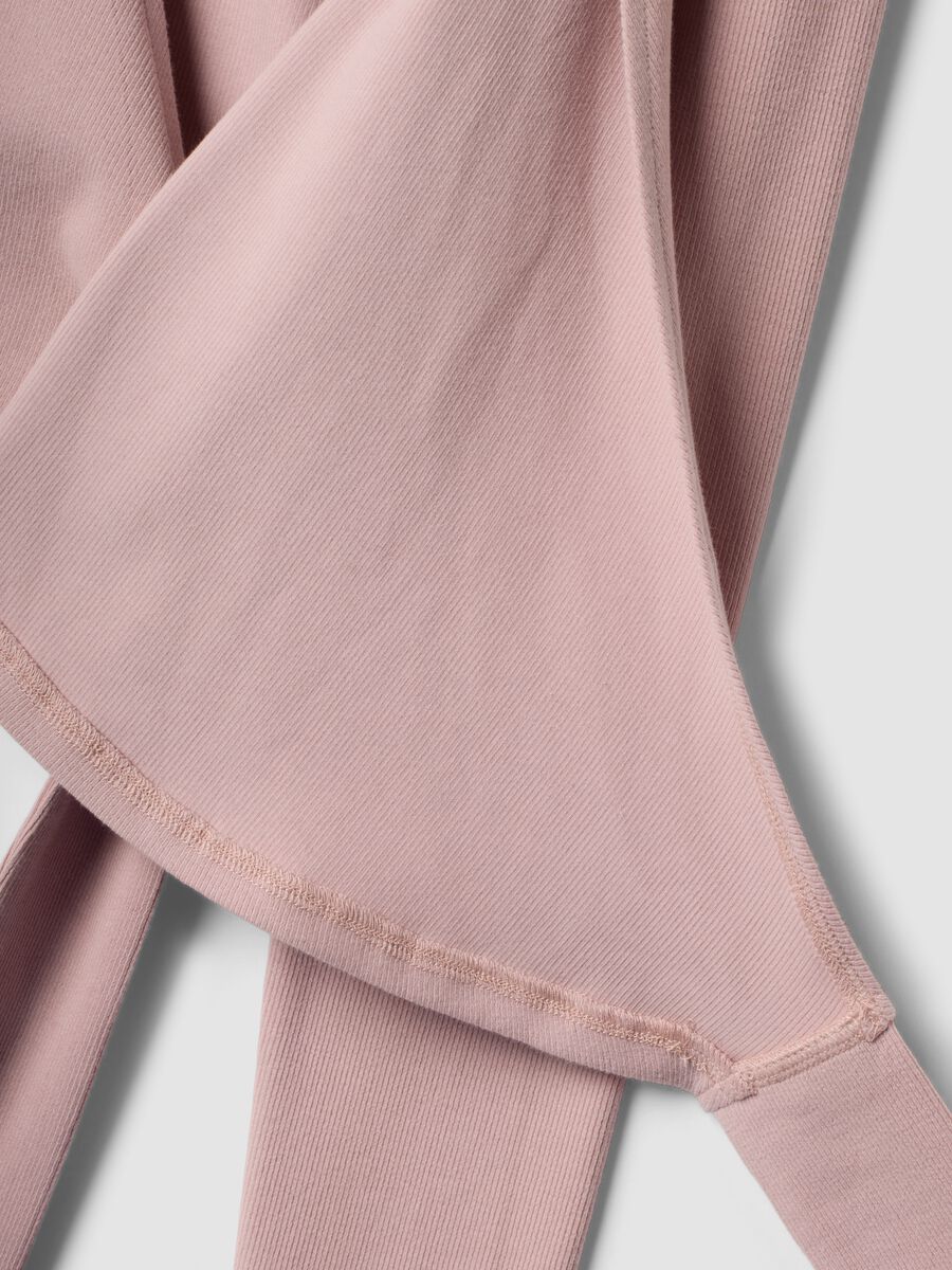 Pink stretch-cotton cardigan with deep V-neck_6