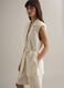 Gilet blanc regular en m&eacute;lange lyocell et lin avec ceinture_2