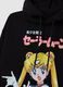 Black regular fit cotton blend sweatshirt with Sailor Moon print_5