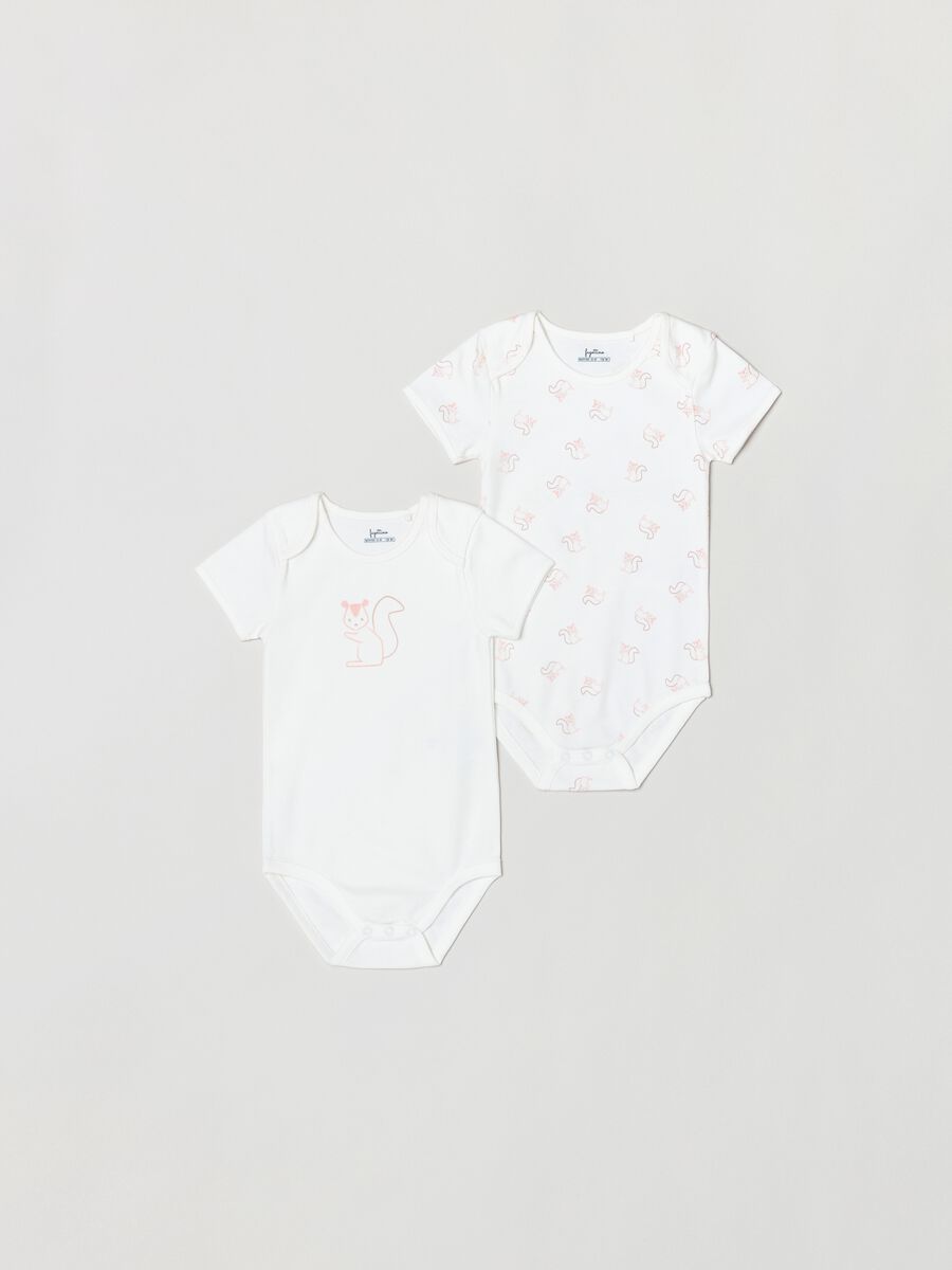 Two-pack cotton bodysuits with print_0
