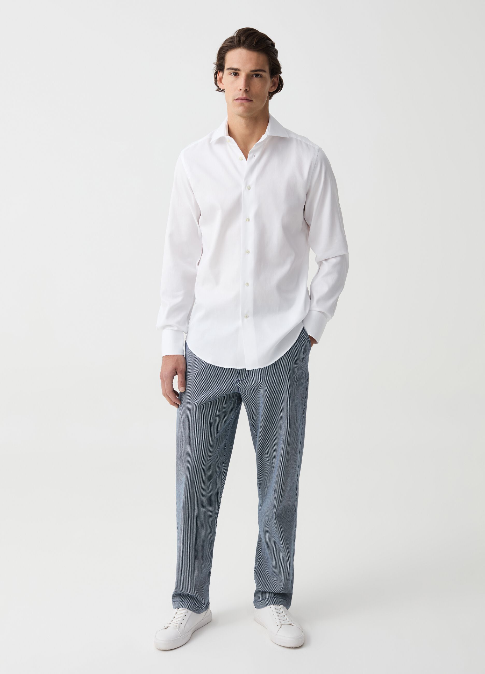 The Perfect Item solid colour slim-fit tailored shirt