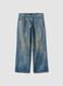 Regular fit blue denim cotton baggy jeans_0