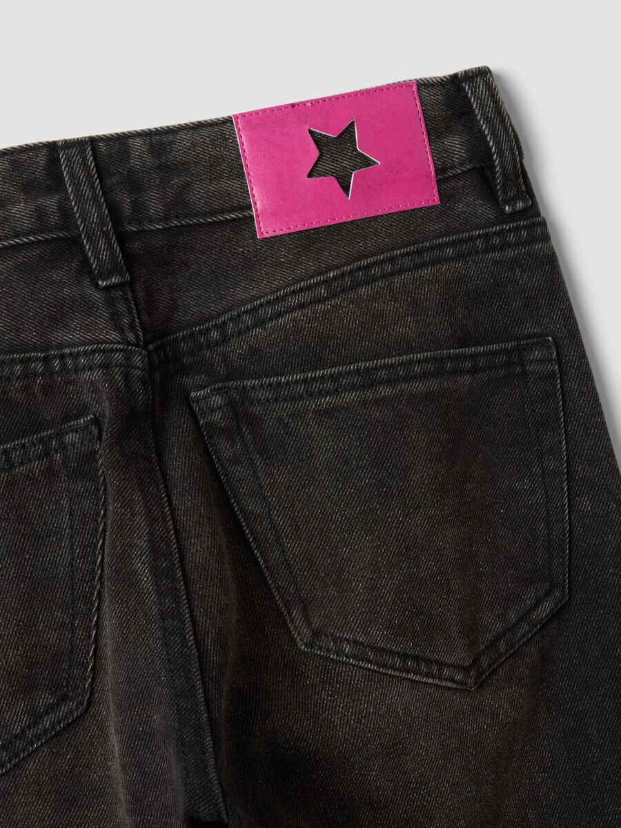 Black balloon-fit jeans in a cotton, viscose, lyocell and wool blend_1