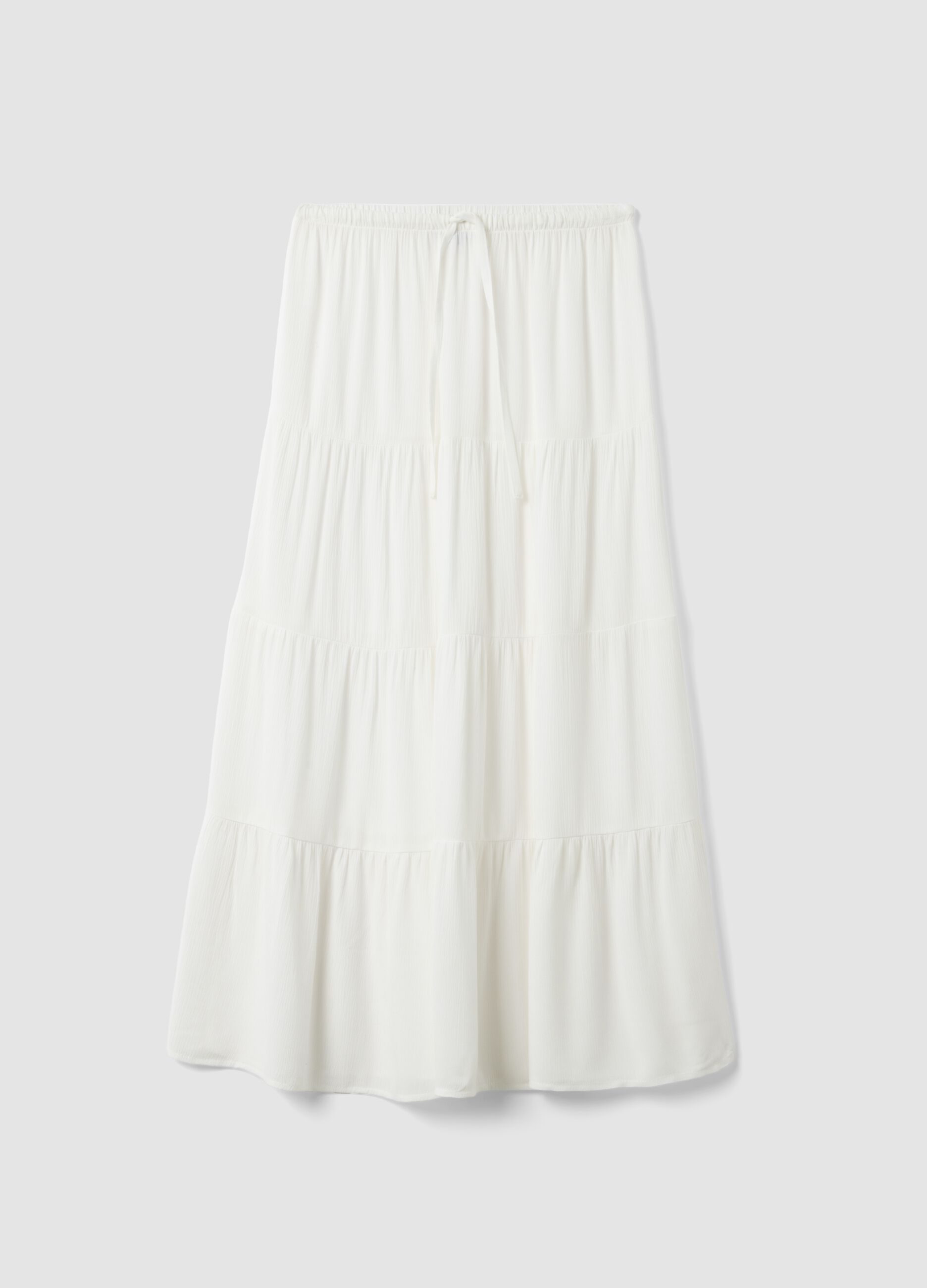White maxi skirt in pure viscose