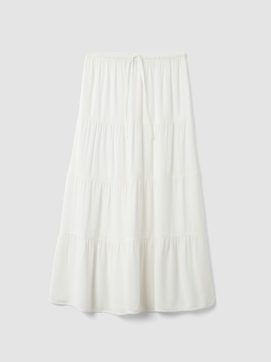 White maxi skirt in pure viscose_4
