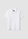 Polo branca de algod&atilde;o el&aacute;stico para crian&ccedil;as ajuste regular_3
