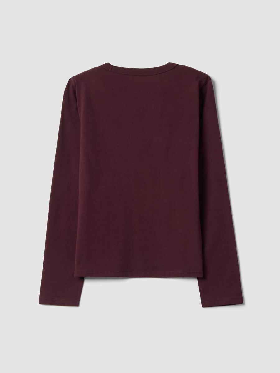 Violettes Langarm-T-Shirt aus Jersey aus reiner Baumwolle, Regular Fit_2
