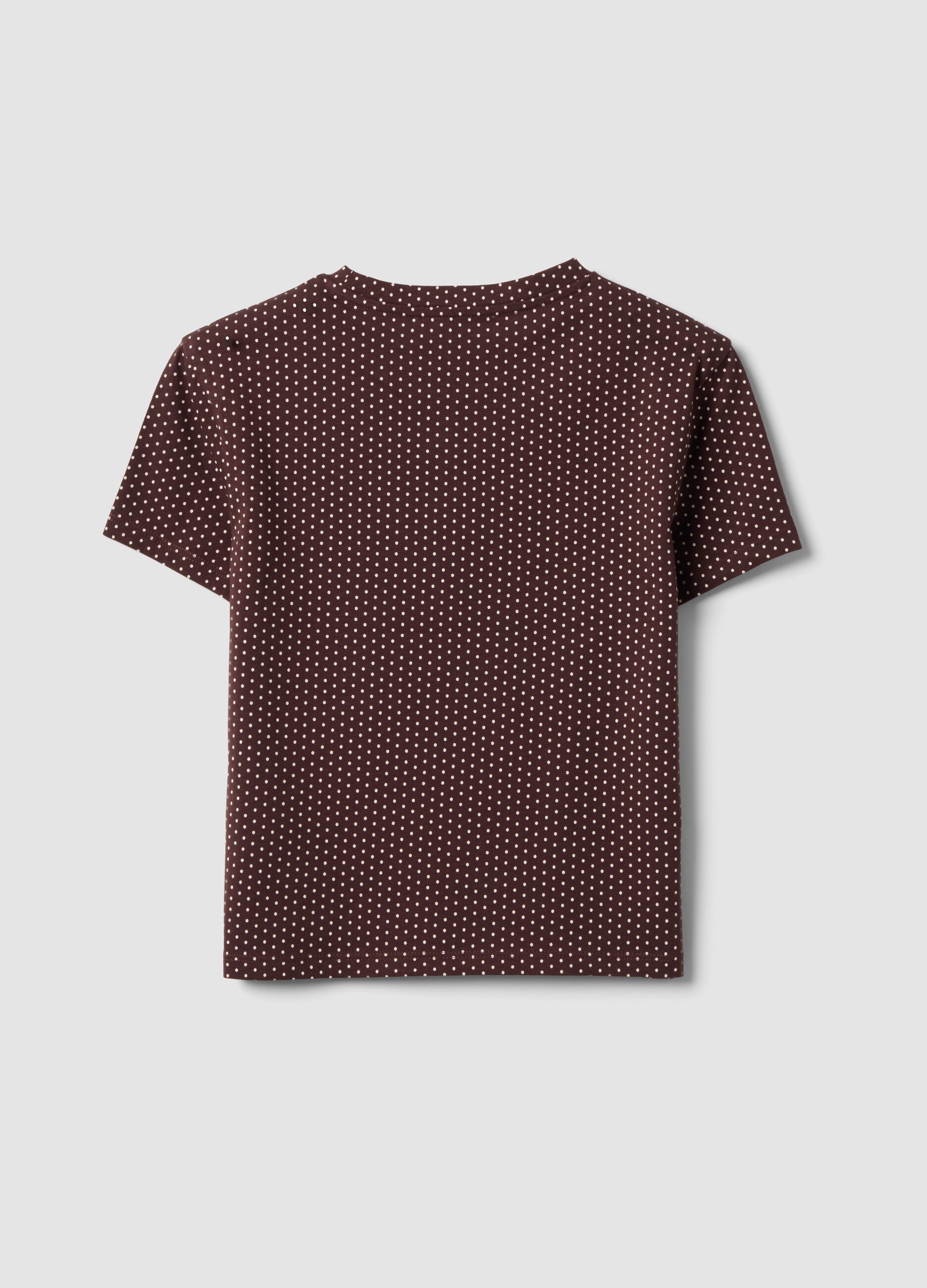 &Kappa;&alpha;&phi;έ cropped T-shirt &alpha;&pi;ό 100% &beta;&alpha;&mu;&beta;ά&kappa;&iota; &mu;&epsilon; &pi;&omicron;&upsilon;ά, regular &epsilon;&phi;&alpha;&rho;&mu;&omicron;&gamma;ή