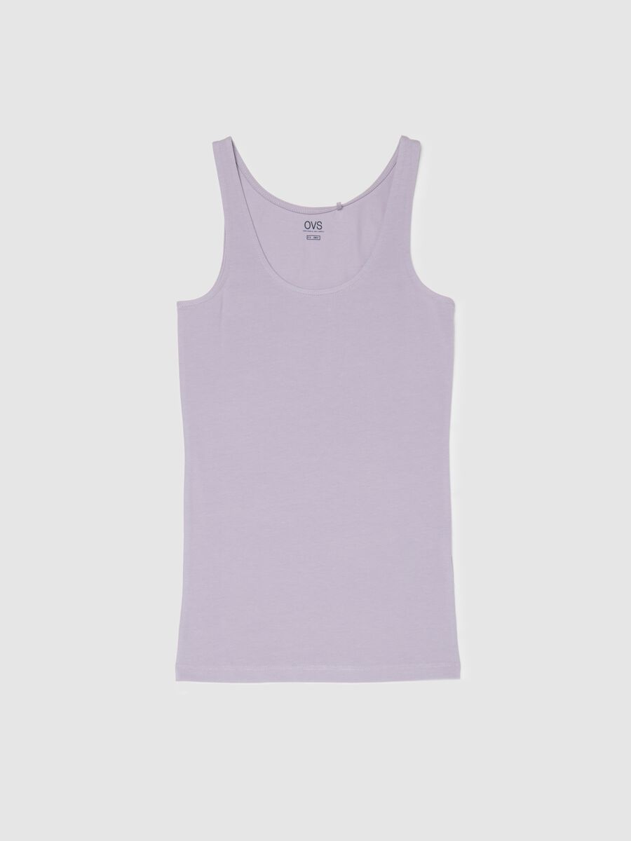 Lila Regular Fit Tanktop aus Stretch-Baumwolle_4