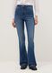 Blue cotton blend flare fit jeans_1