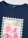 Blue pure cotton T-shirt with print, regular fit_5