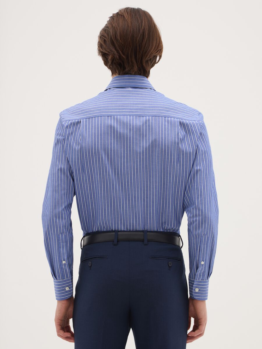 Blue Regular Fit Cotton Blend Shirt_2