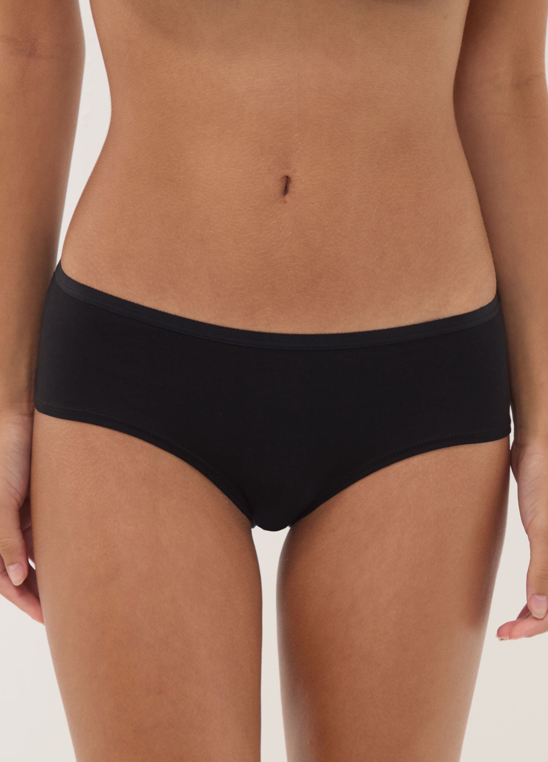 5er-Pack schwarze Slips aus Stretchmaterial