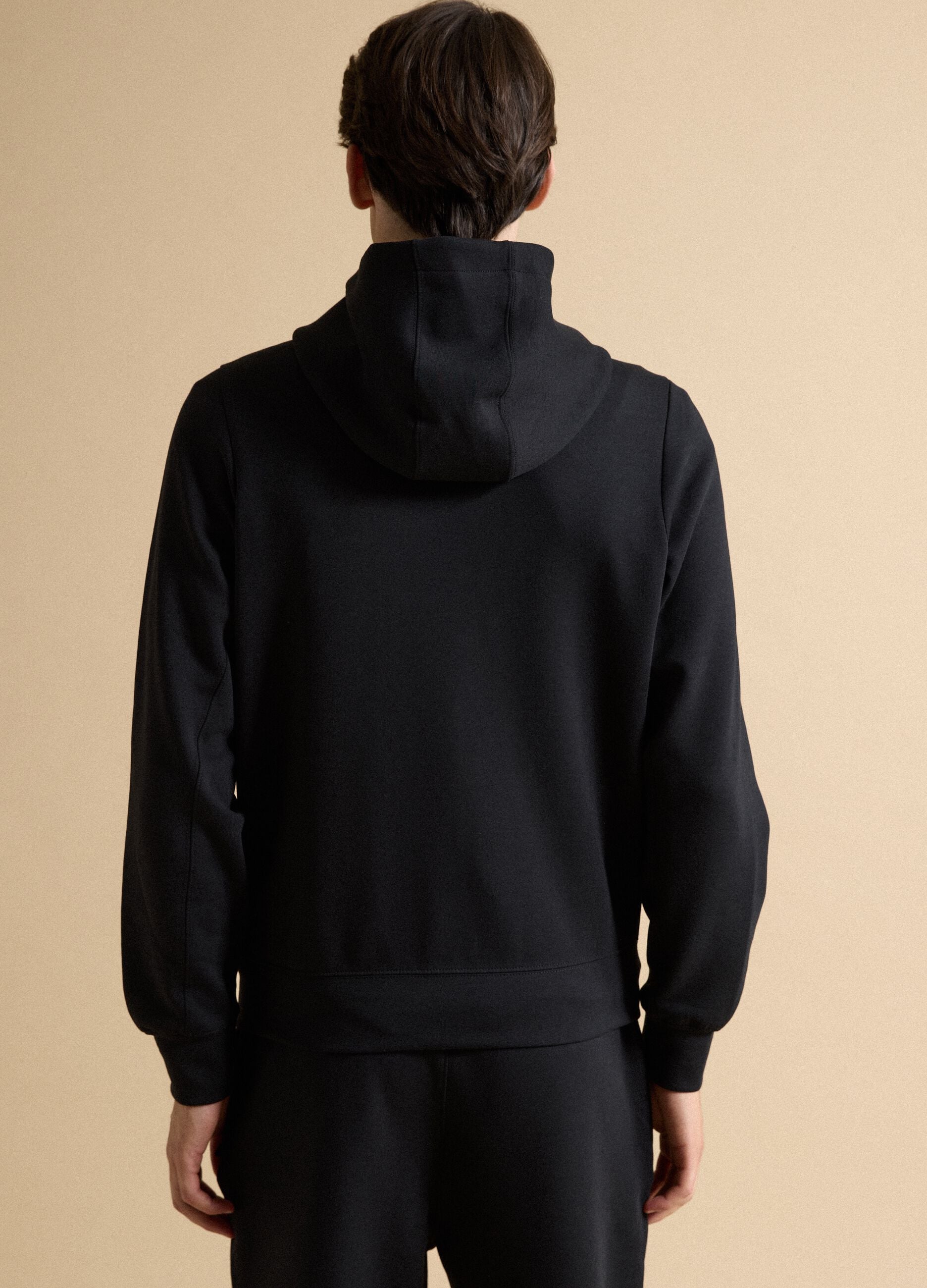 Full-zip nera traspirante in tessuto elasticizzato 2 Way Stretch