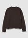 Crewneck Distressed Pullover Chocolate Brown_6