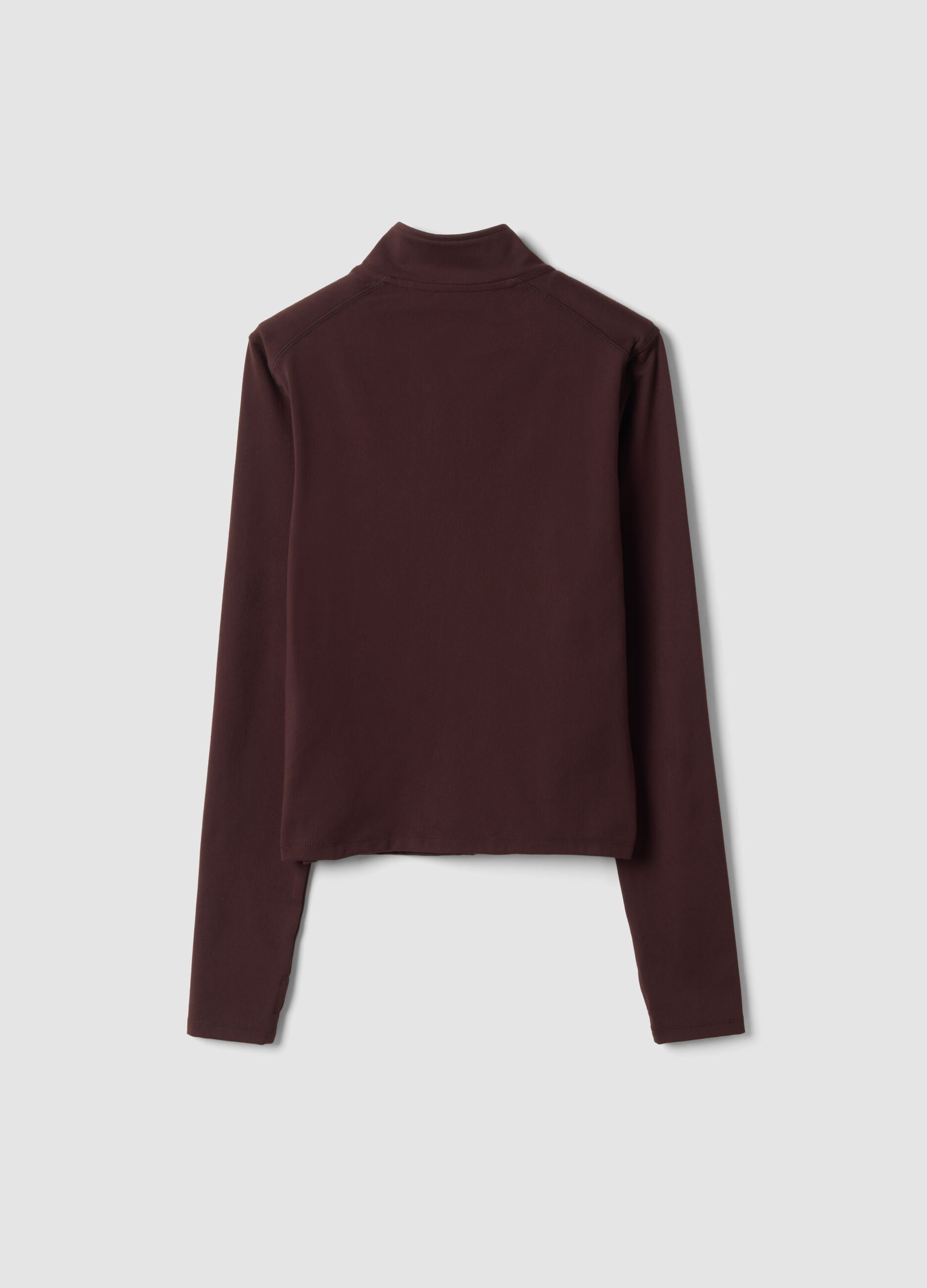 Brown fitted full-zip jacket in stretch fabric ALTAVIA STUDIO