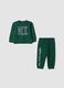 Green pure cotton crew-neck jogger set for baby boy_0