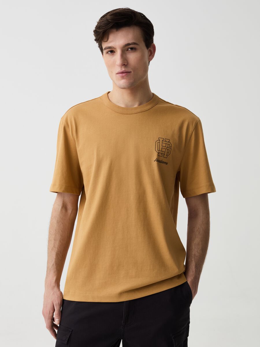 T-shirt in cotone con stampa logo_0