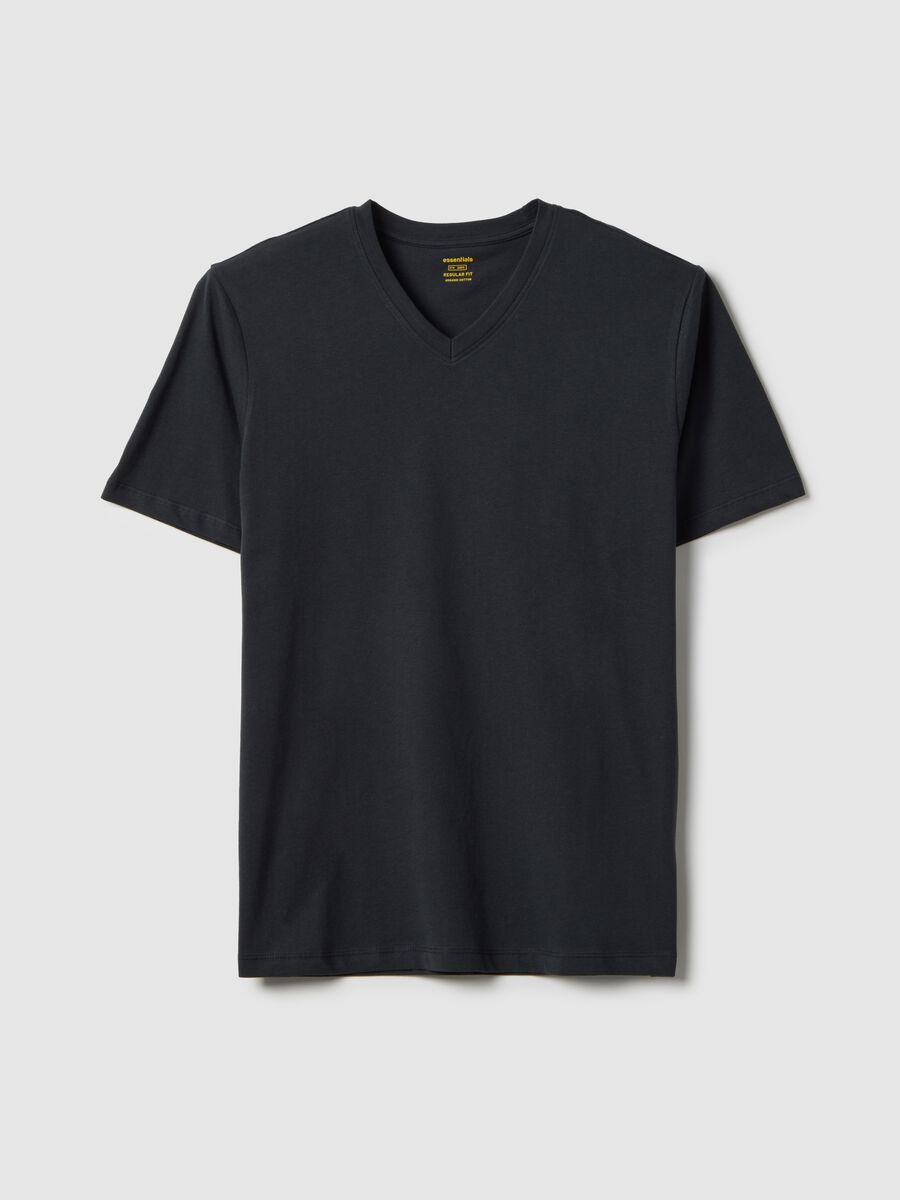 Regular fit pure cotton black T-shirt_0