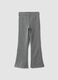 Grau melierte Flare-Treggings aus elastischer Bio-Baumwolle_0