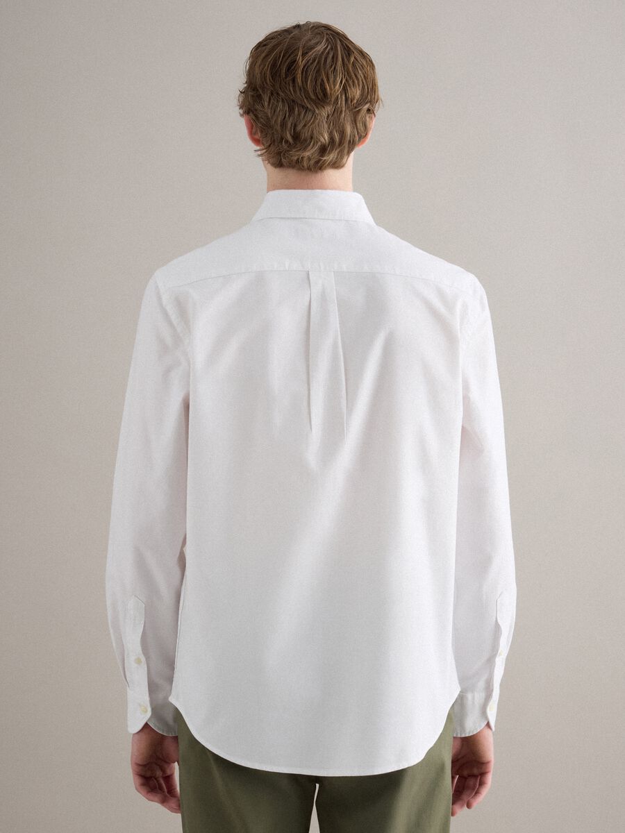 White pure cotton regular fit shirt_3