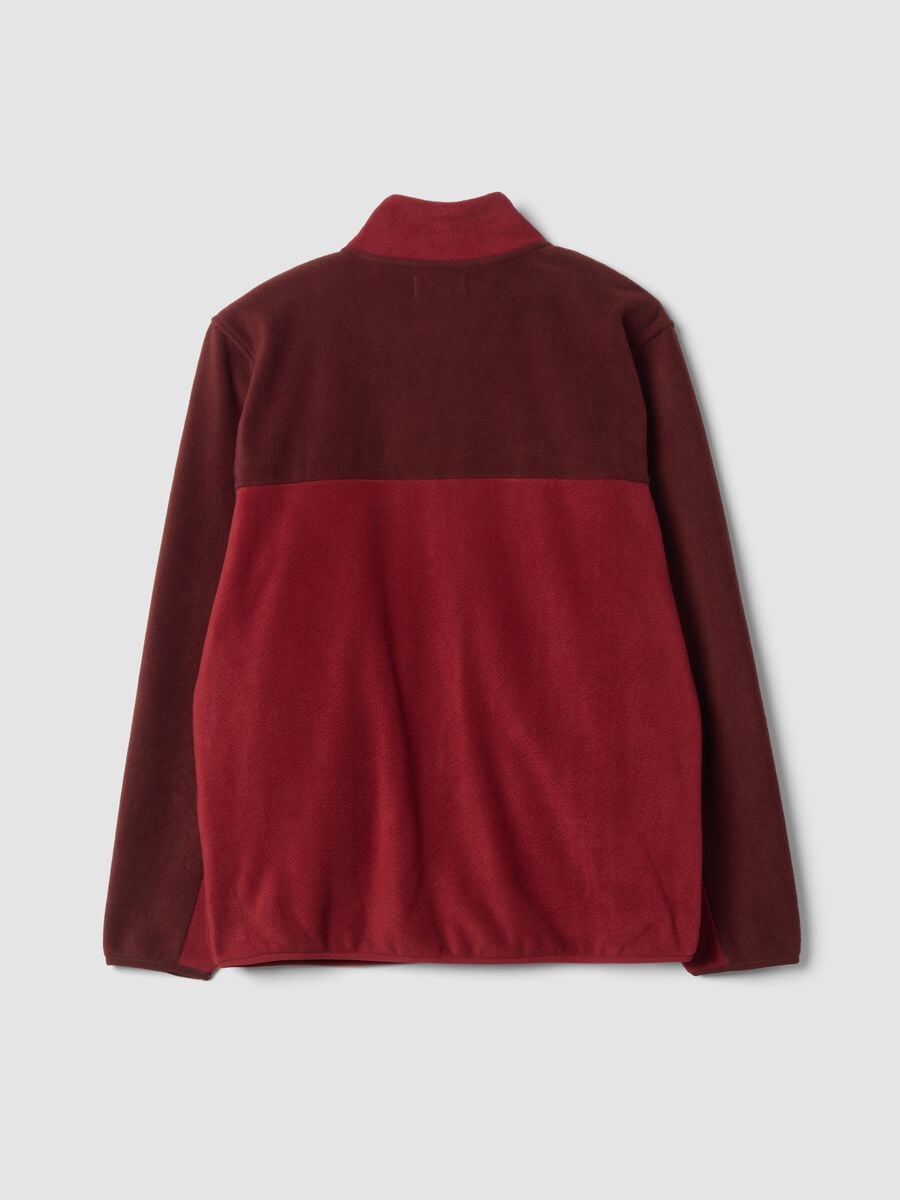 Red fleece sweatshirt with collar and zip, regular fit_2