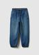 Blue Cotton Regular Fit Jog Denim for Kids_0