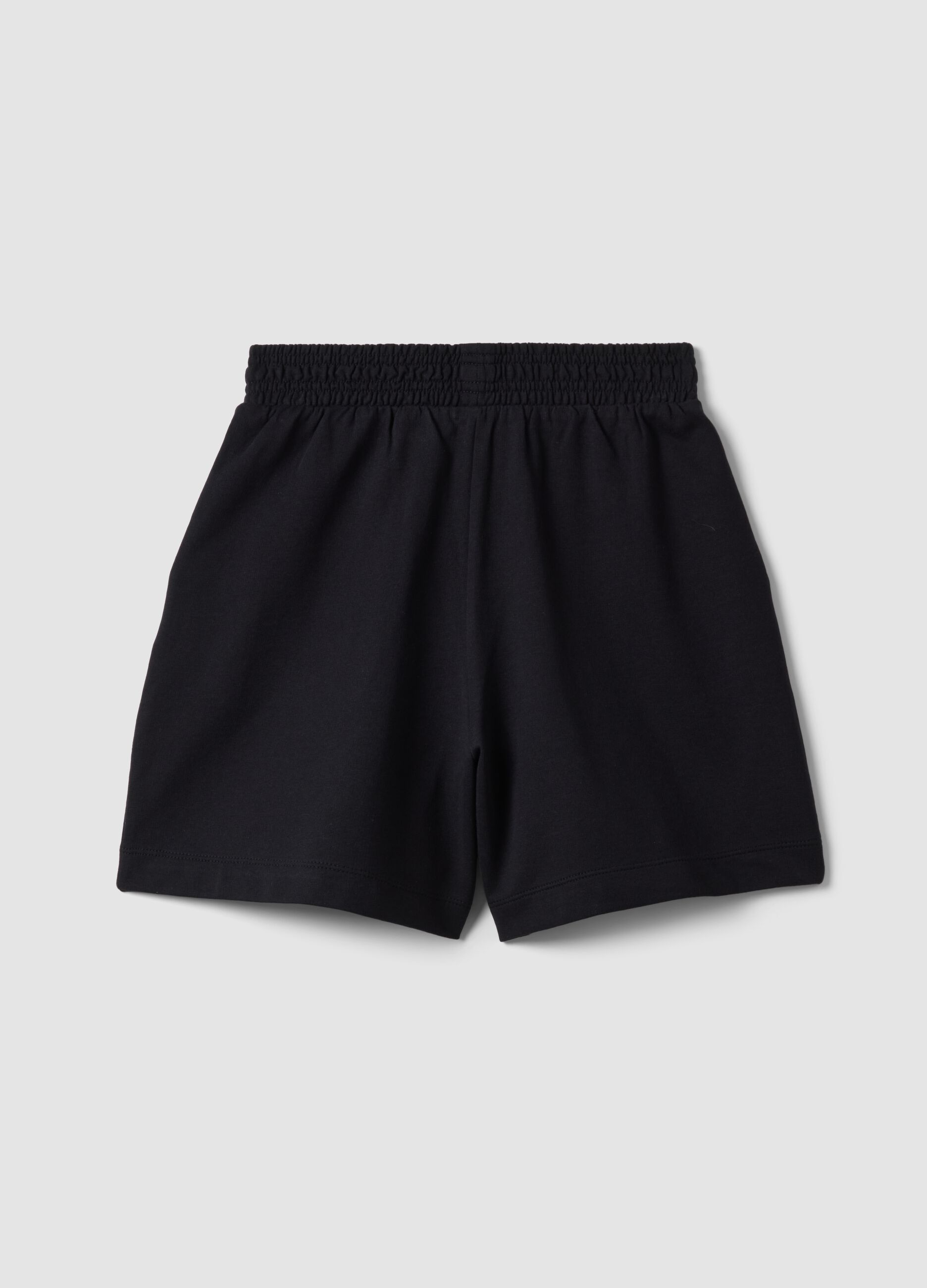 Girls' oversized fit pure cotton black shorts
