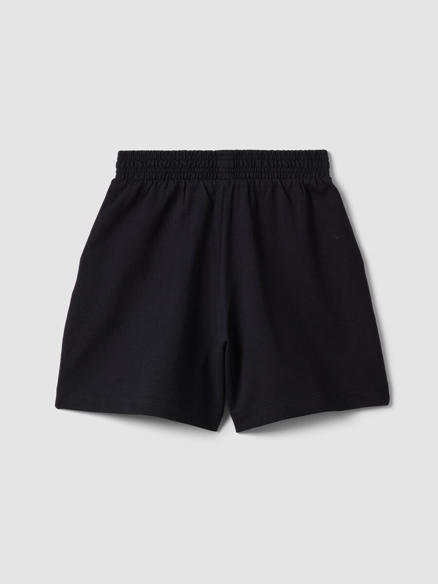 Girls' oversized fit pure cotton black shorts_4