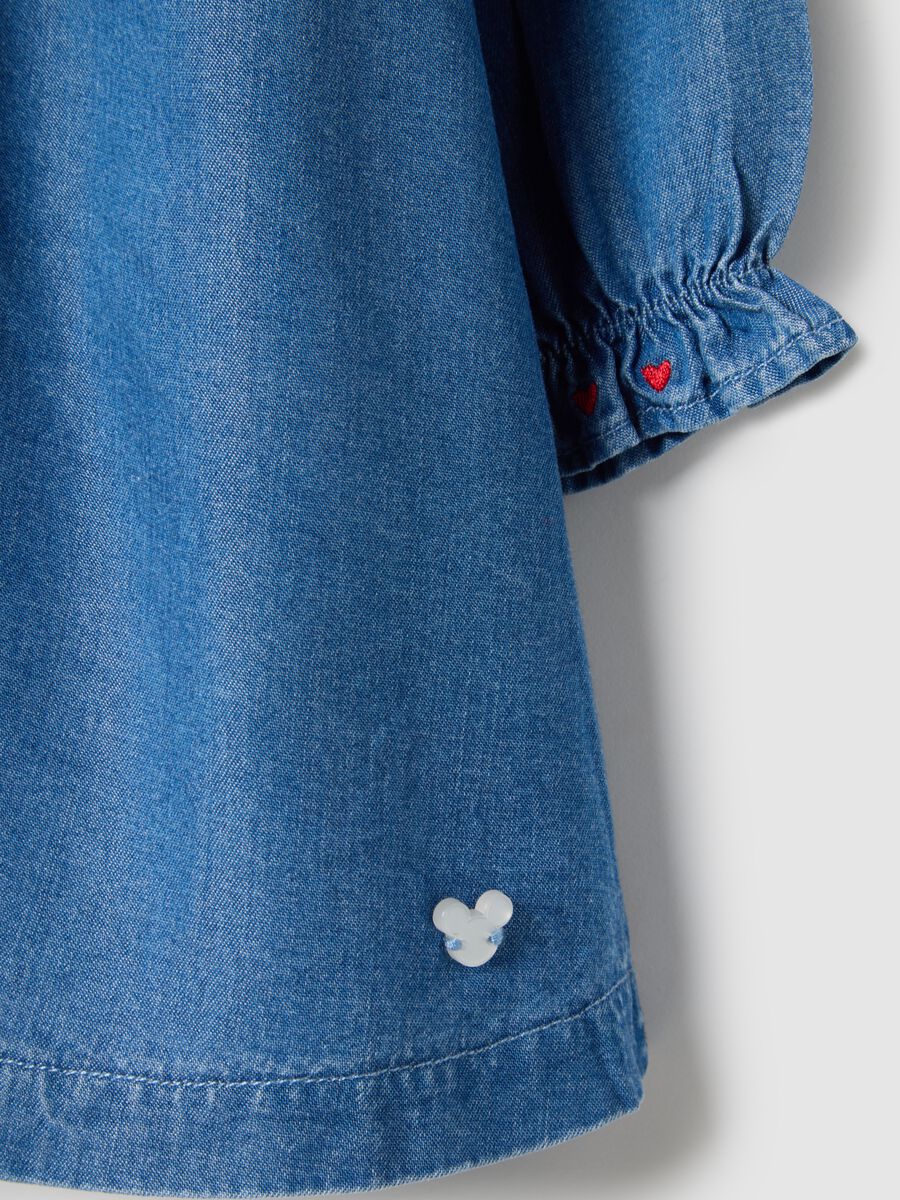 Vestido de denim de lyocell puro ajuste regular para beb&eacute; menina_3