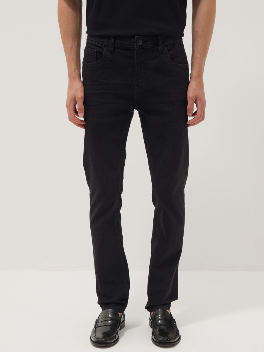 Black Super Skinny Cotton Blend Jeans_2