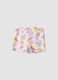 White organic cotton floral shorts for baby girls_1