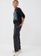 Jeans cargo neri in puro cotone skater fit_1