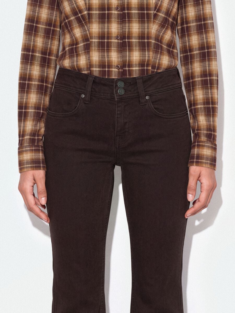 Brown flared stretch-cotton jeans_3
