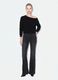 Schwarze Flare-Jeans aus Stretch-Baumwolle_0