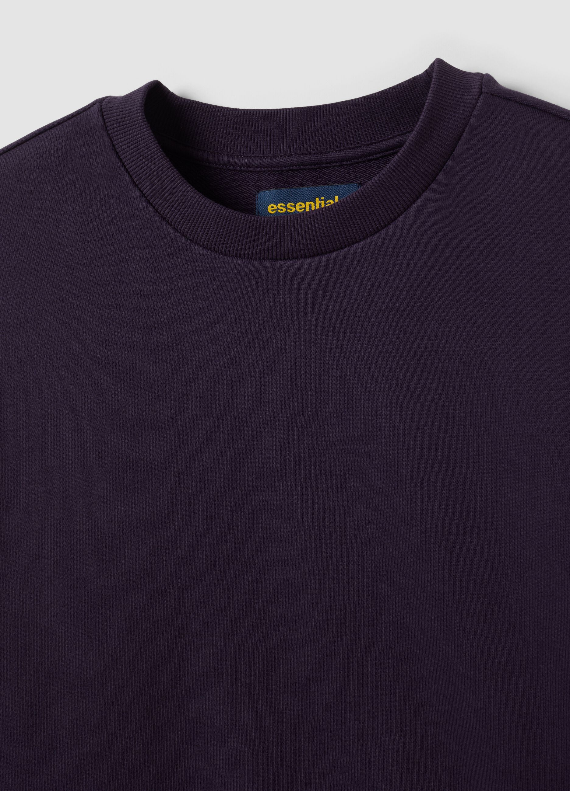 Felpa viola in misto cotone a girocollo regular fit
