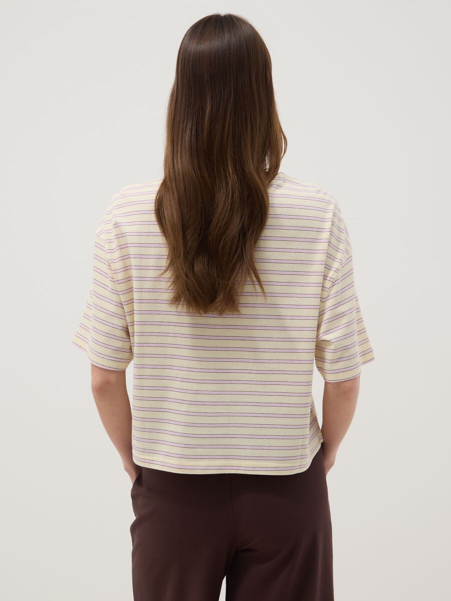 Camiseta amarilla de rayas en algod&oacute;n puro_3