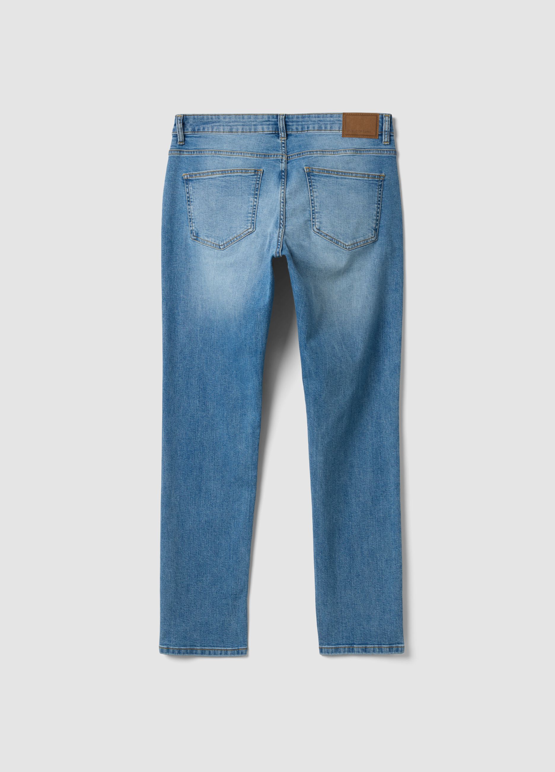 Jeans de ganga slim fit em algod&atilde;o el&aacute;stico