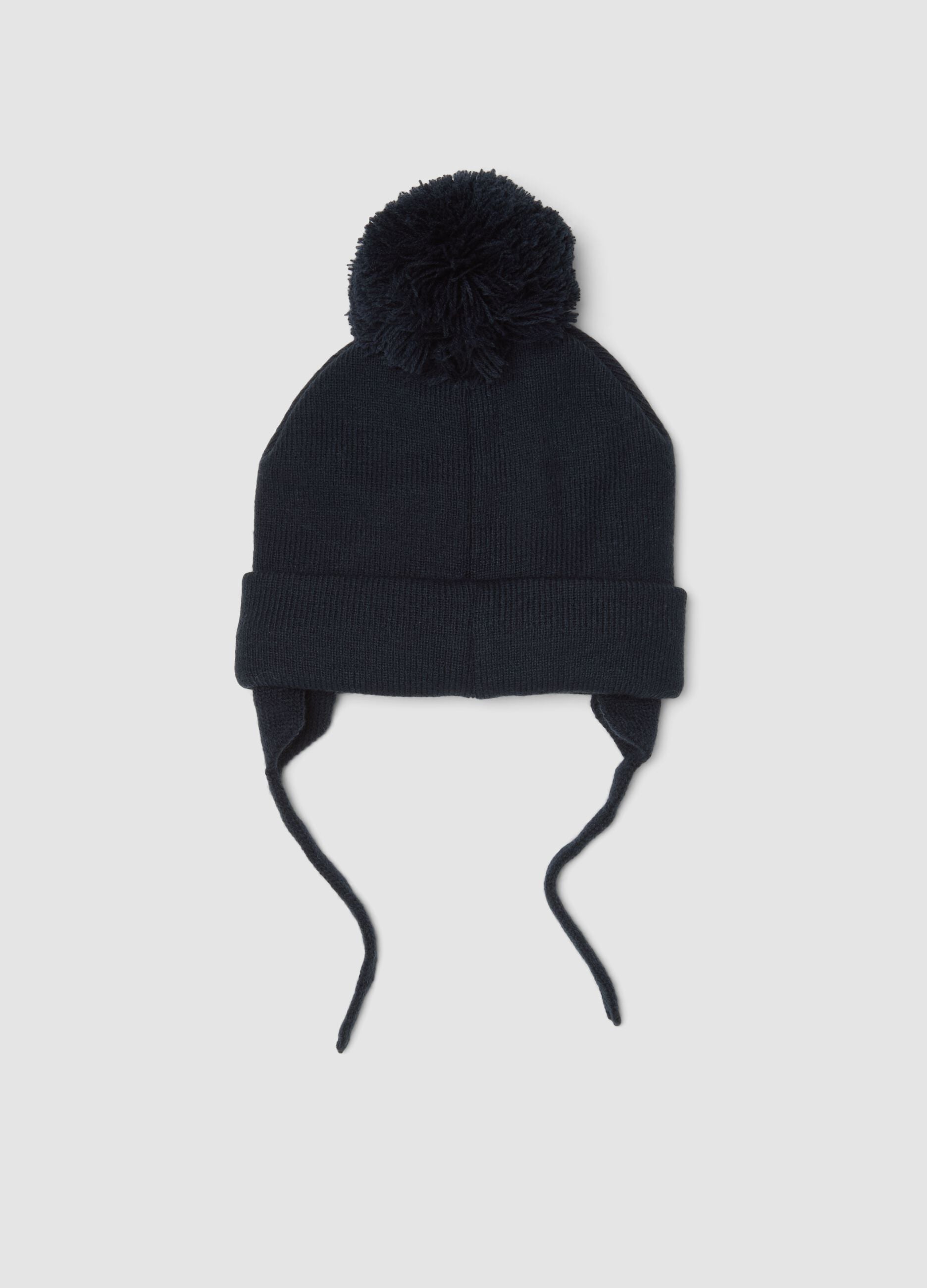 Cappello blu in maglia con pompon e lacci a tema MARVEL Spider-Man