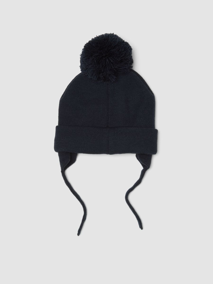 Cappello blu in maglia con pompon e lacci a tema MARVEL Spider-Man_1