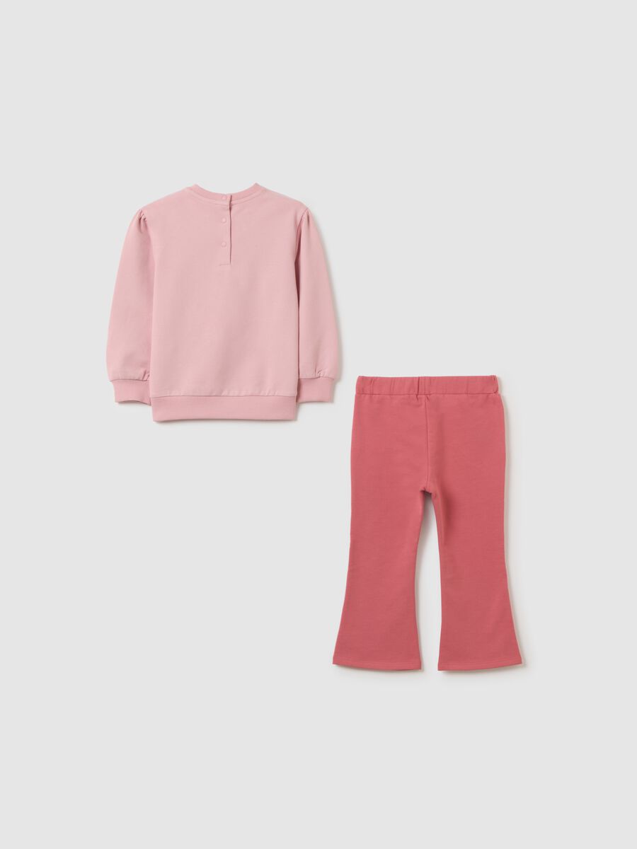 Pink cotton blend Disney-print girl's outfit_1