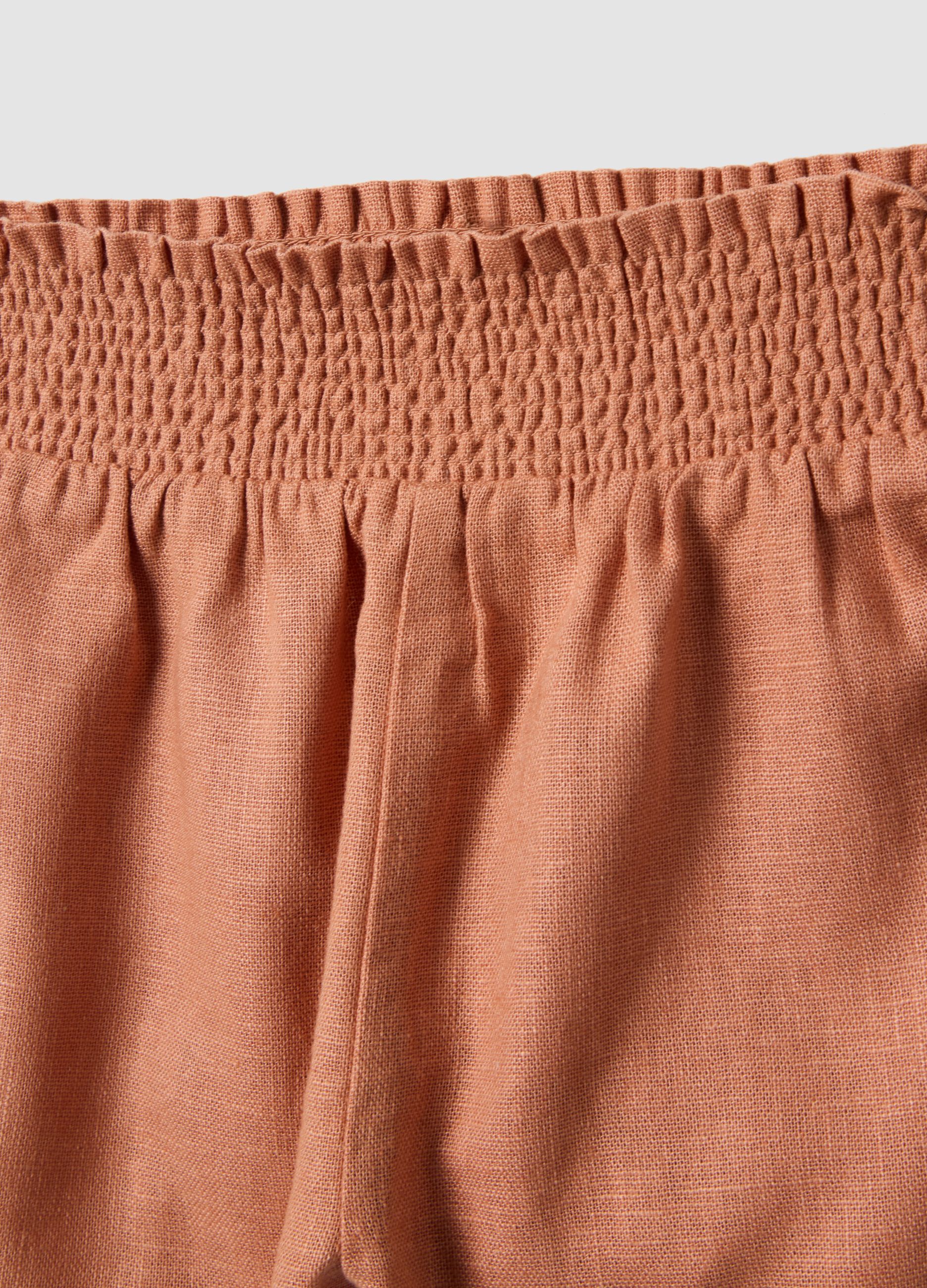 White pure cotton set with embroidered Winnie the Pooh blouse and shorts