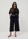 Schwarze Wide-Leg-Hose aus Stretch-Baumwolle_0