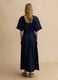 Long blue pure cotton maxi dress_3