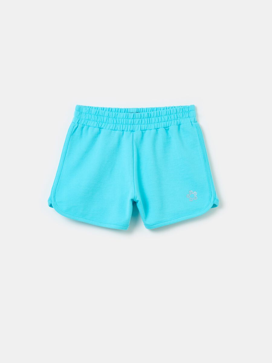 Shorts de felpa con strass_0