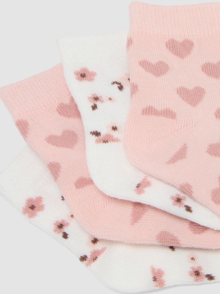 Multipack of five multicolour short socks in stretch organic cotton_2