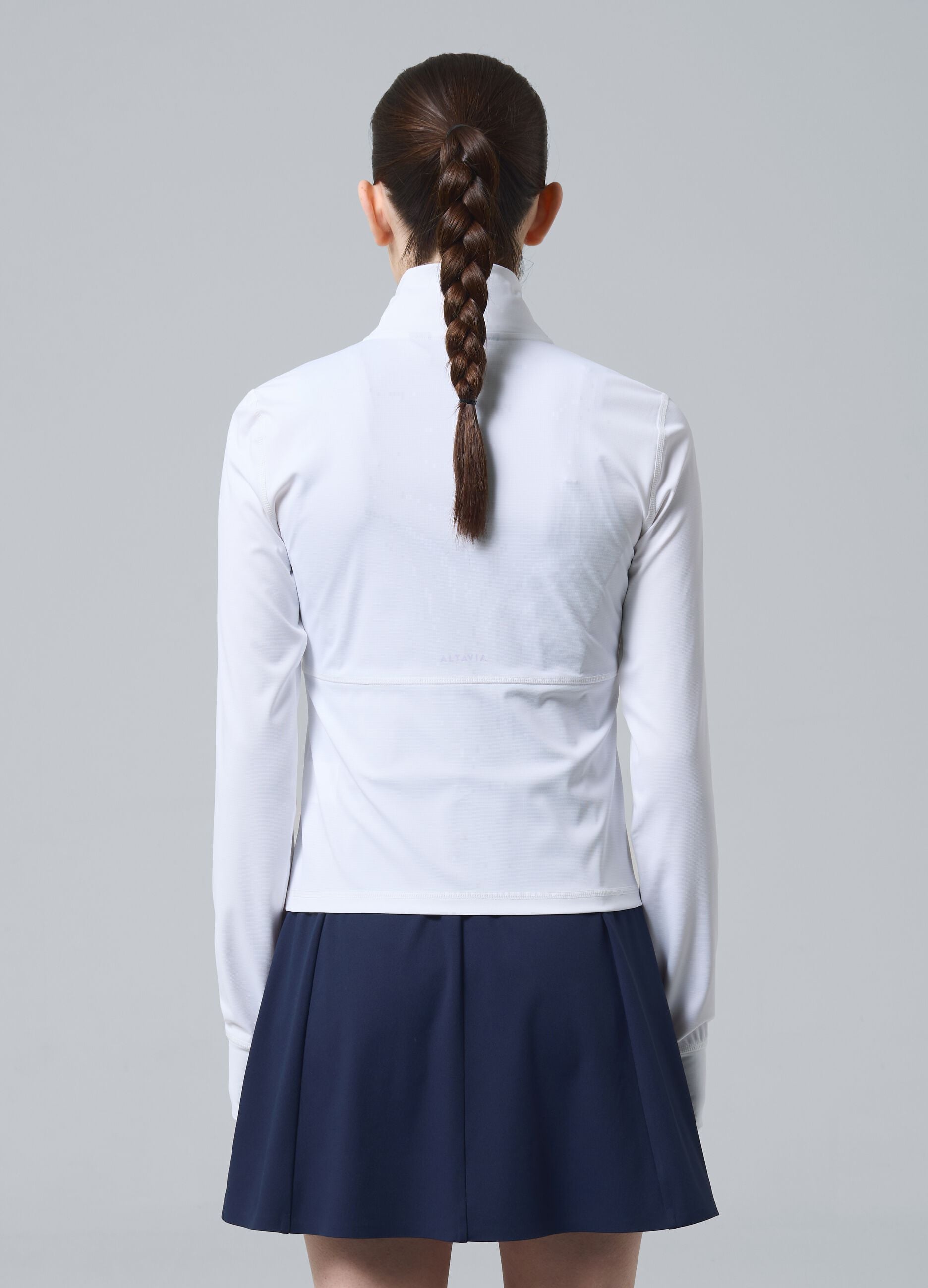 Wei&szlig;es ALTAVIA COURT Full-Zip-Sweatshirt aus elastischem Funktionsmaterial