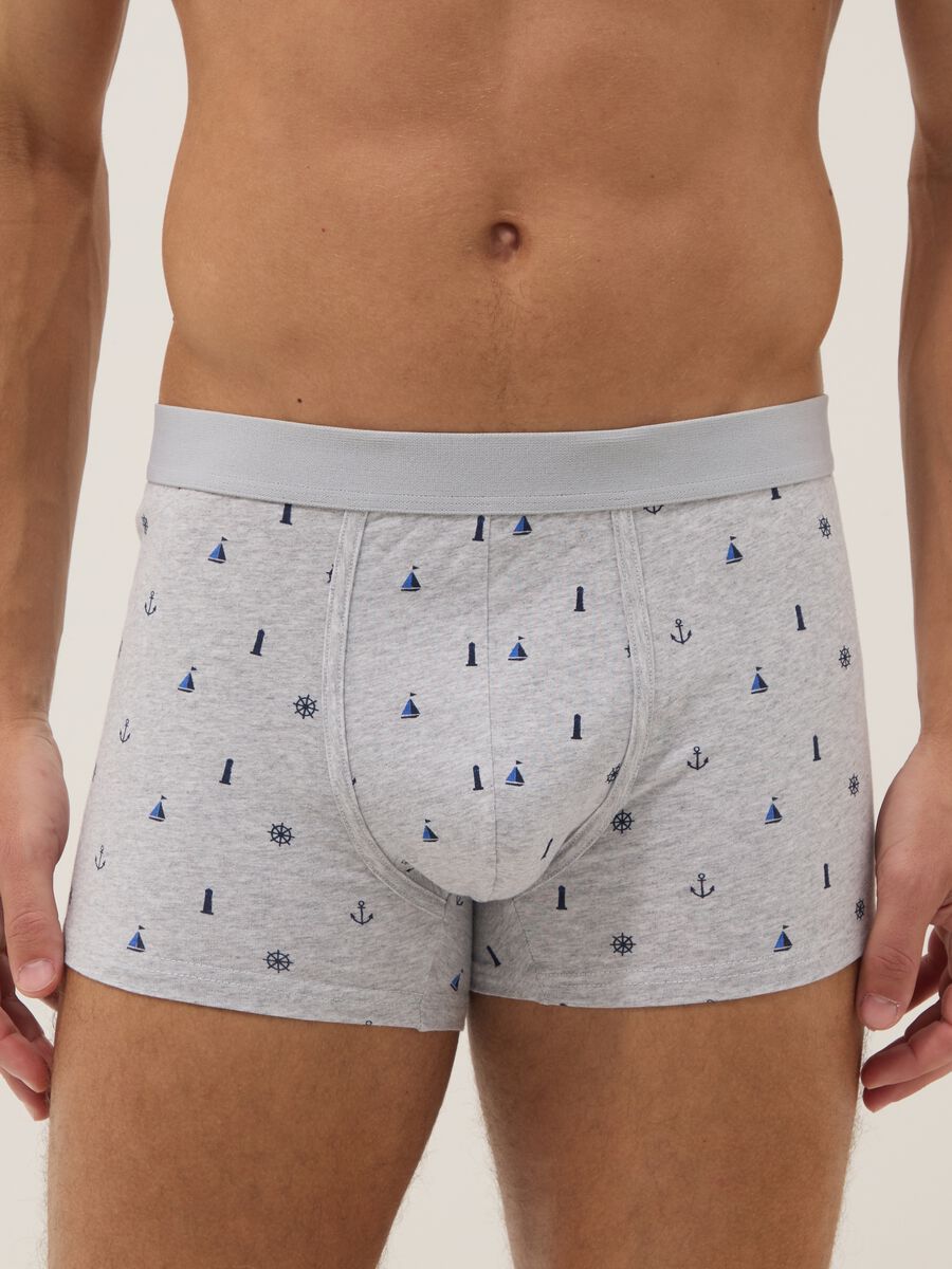 Three-pack of multicolour stretch cotton boxers, regular fit_1