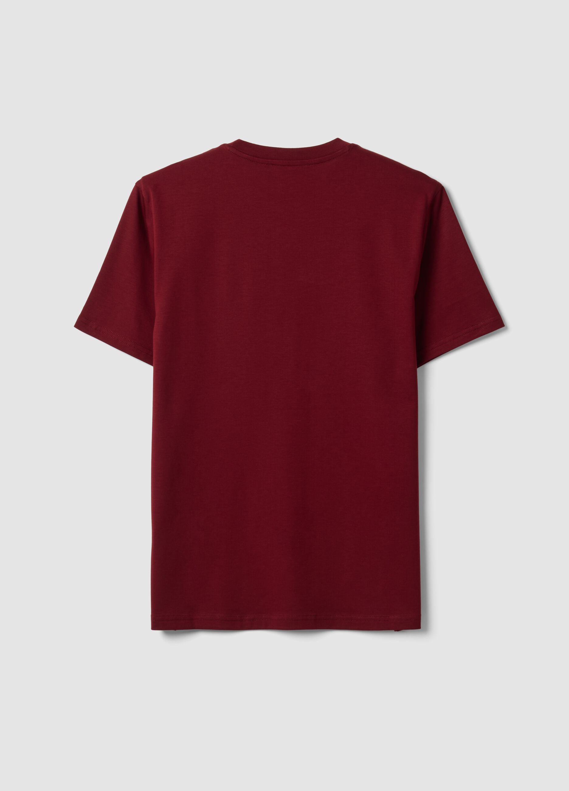 Red Supima cotton crew-neck T-shirt, regular fit