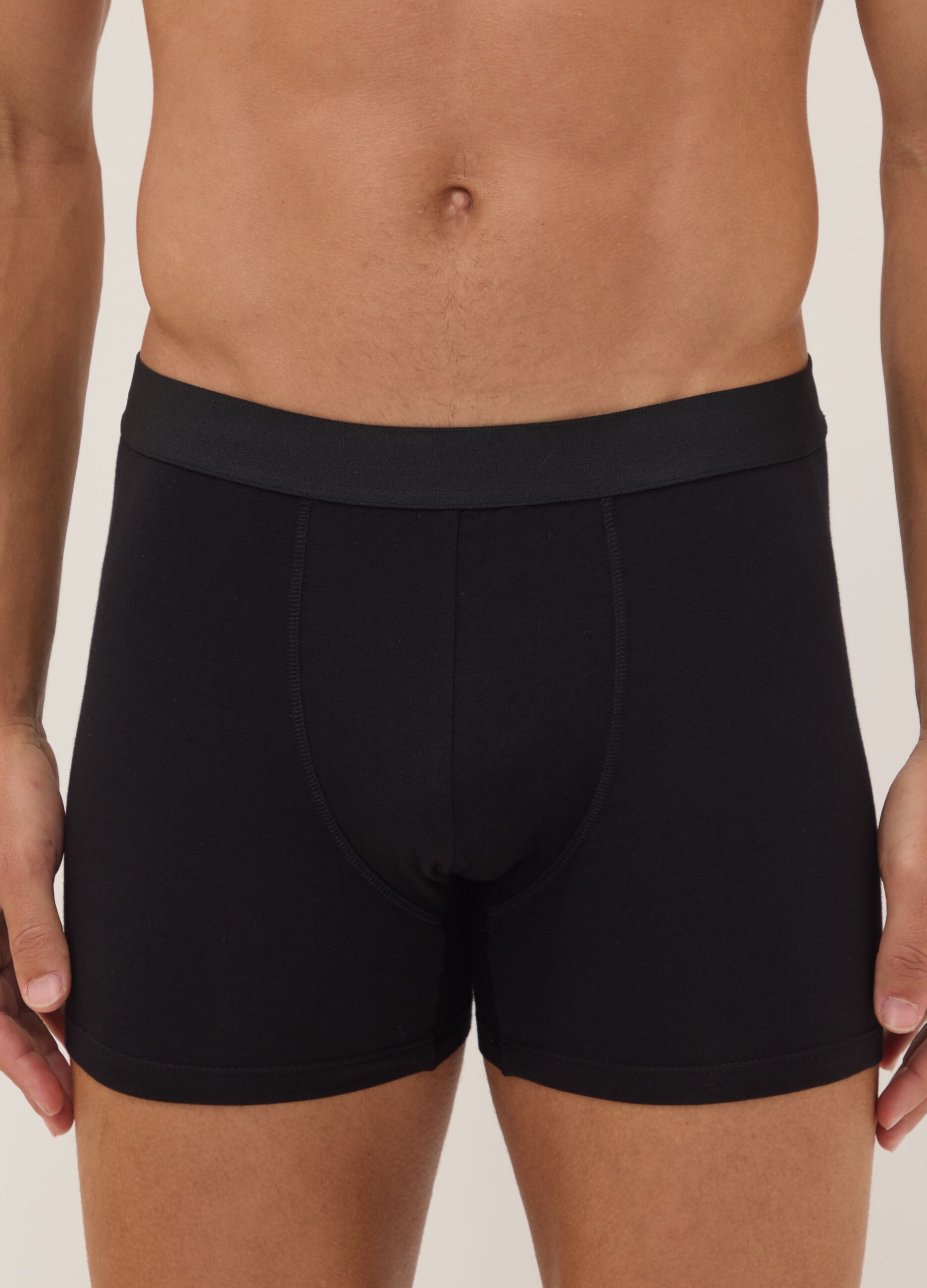 Pack de 3 boxers midi pretos em algod&atilde;o org&acirc;nico